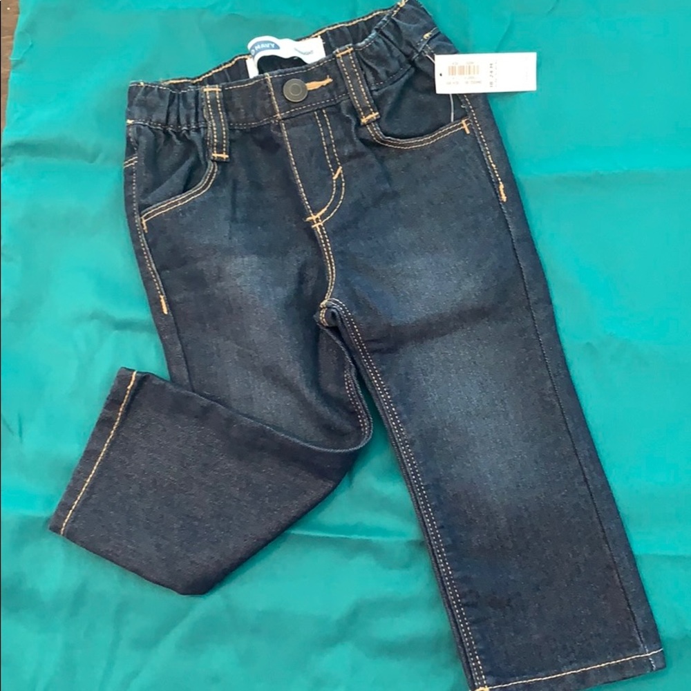 Dark wash straight leg boys jeans 👖